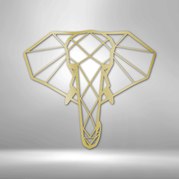 Geometric Elephant Steel Sign Laser Cut Powder Coated Home & Office Metal Wall D